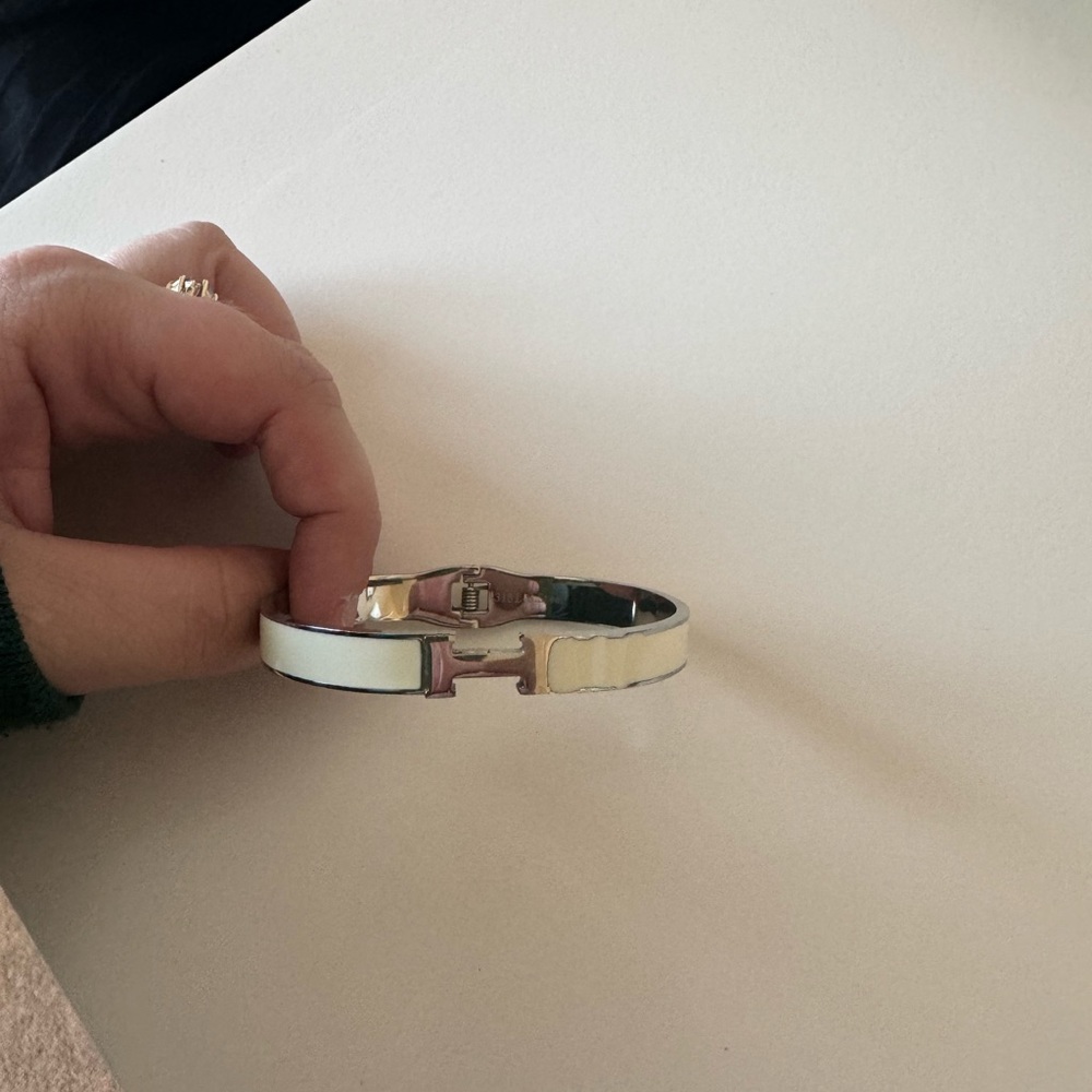 Silver White H Bracelet